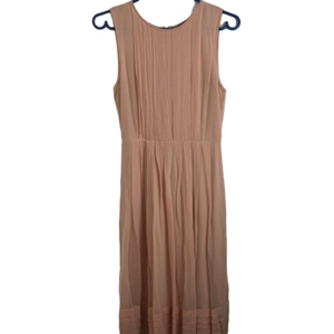 Topshop Pink Pleated Sleeveless Aline Dress